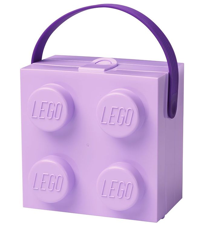 LEGO® Storage Madkasse - 11,5x15,5x15,8 - 4 Knopper - Lavender