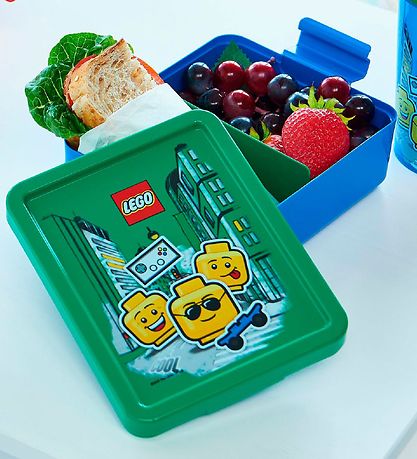 LEGO® Storage Madkasse/Drikkedunk - Iconic Boy - Grøn/Blå