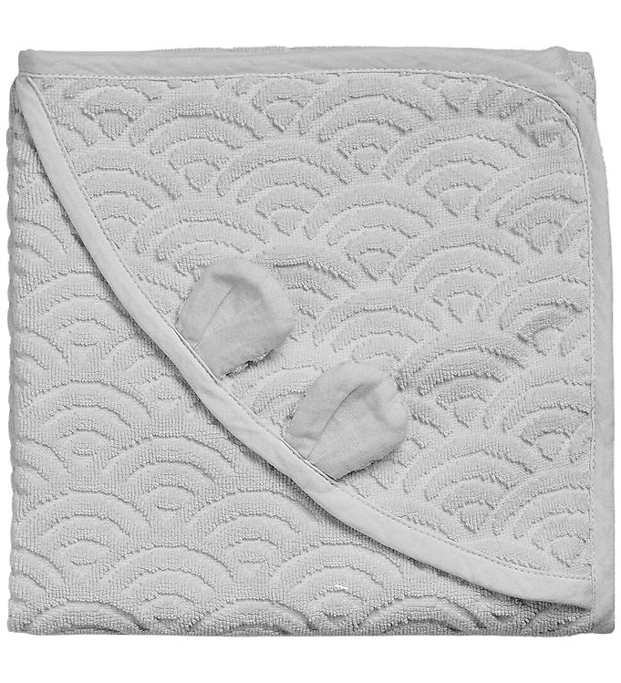 Cam Cam Babyhåndklæde – 80×80 cm – Classic Grey m. Ører