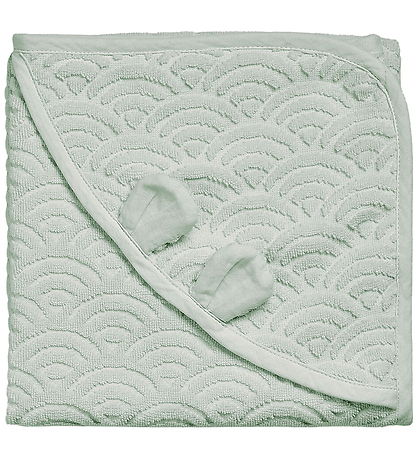 Cam Cam Babyhåndklæde - 80x80 cm - Dusty Green m. Ører Cam Cam Babyhåndklæde - 80x80 cm - Dusty Green m. Ører