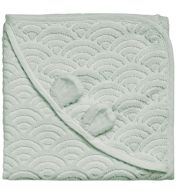 Cam Cam Babyhåndklæde – 80×80 cm – Dusty Green m. Ører