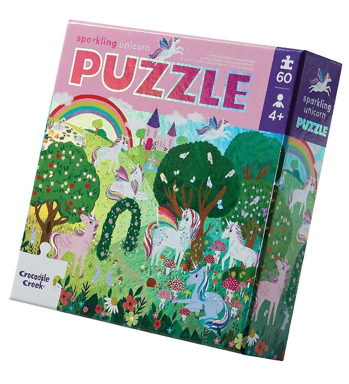 Crocodile Creek Puslespil - 60 Brikker - Sparkling Unicorn