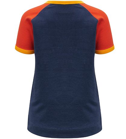 Hummel T-shirt - hmlAnton - Orange/Navy Hummel T-shirt - hmlAnton - Orange/Navy