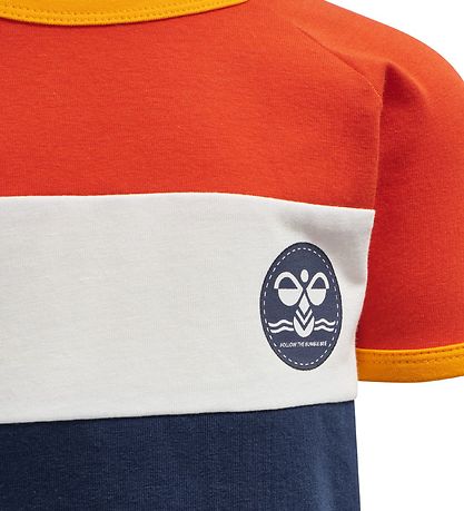 Hummel T-shirt - hmlAnton - Orange/Navy Hummel T-shirt - hmlAnton - Orange/Navy