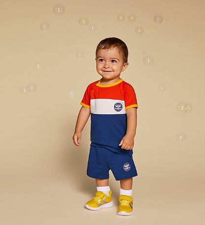 Hummel T-shirt - hmlAnton - Orange/Navy Hummel T-shirt - hmlAnton - Orange/Navy
