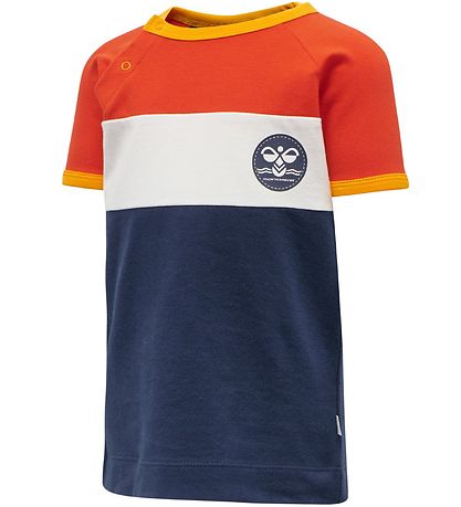 Hummel T-shirt - hmlAnton - Orange/Navy Hummel T-shirt - hmlAnton - Orange/Navy