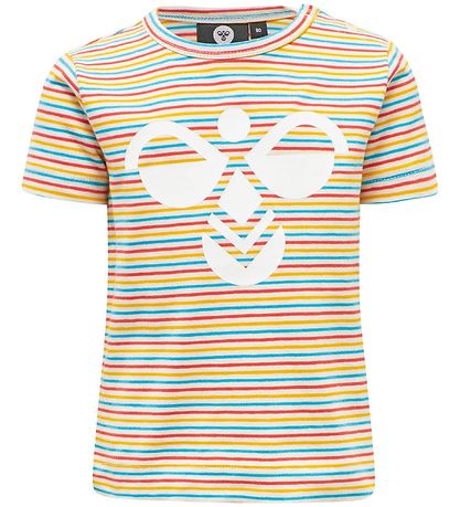 Hummel T-shirt - hmlAlex - White w. Stripes