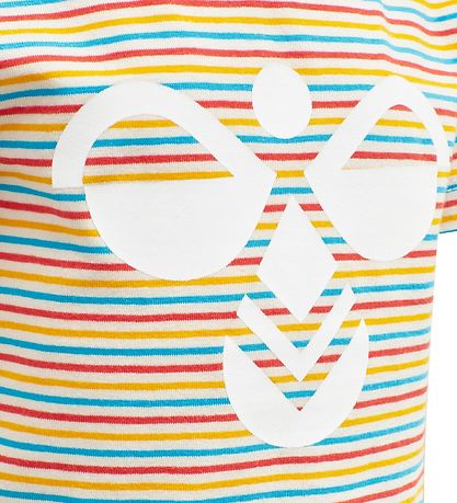 Hummel T-shirt - hmlAlex - White w. Stripes