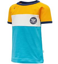 Hummel T-shirt - hmlAnton - Yellow/Turquoise Hummel T-shirt - hmlAnton - Yellow/Turquoise
