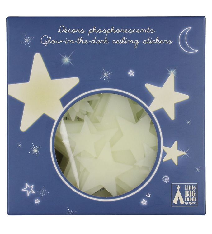 Djeco Vægdekoration - 65 stk. - Selvlysende Stjerner