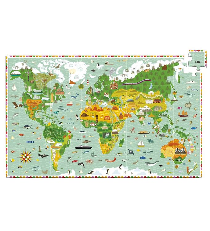 Djeco Puslespil - 200 Brikker - Jorden Rundt
