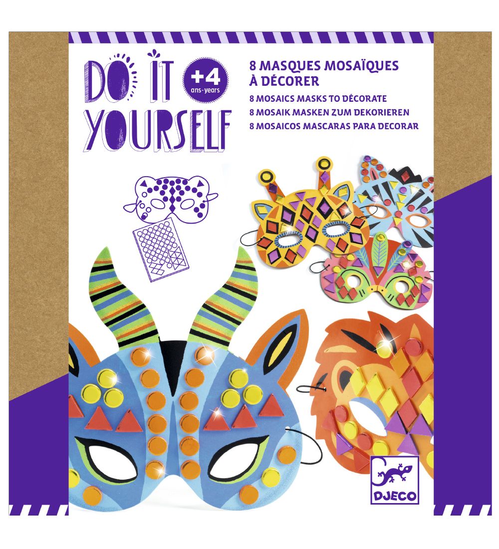 Djeco Masken - DIY - Dschungeltier - Djeco - One Size - Kreatives Spielset