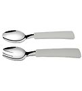 Thats Mine Spoon/Fork - Metal/Silicone - Feather Grey