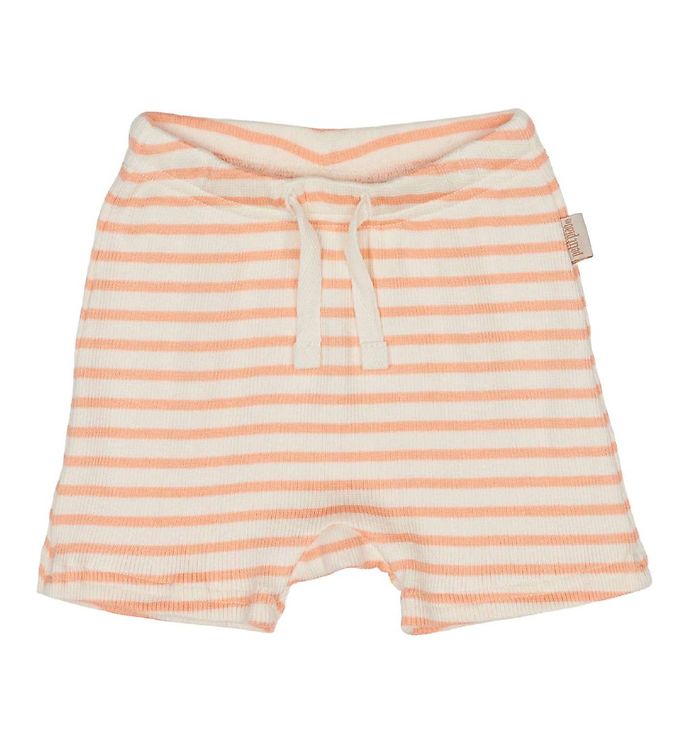 Petit Piao Shorts - Modal Striped - Peach Naught/Eggnog