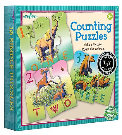 Eeboo Puslespil - Leg og Lær - 30 Brikker - Tæl Dyr På Engelsk Eeboo Puslespil - Leg og Lær - 30 Brikker - Tæl Dyr På Engelsk