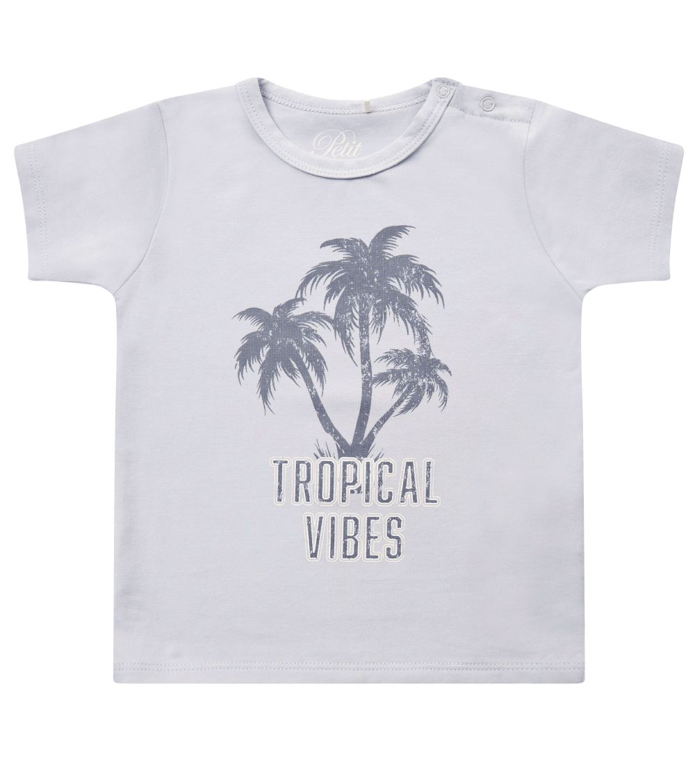 Petit by Sofie Schnoor T-Shirt - Julius - Hellblau m. Palme - Sofie Schnoor - 68 - T-Shirts