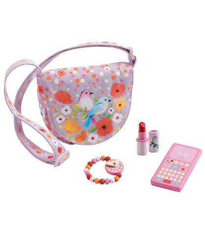 Djeco Taske m. Tilbehør - Birdie's - Lys Lilla m. Fugle Djeco Taske m. Tilbehør - Birdie's - Lys Lilla m. Fugle
