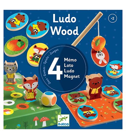 Djeco Spil - 4-i-1 - Ludo Wood Djeco Spil - 4-i-1 - Ludo Wood