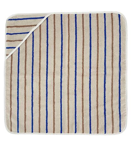 OYOY Vauvan pyyhe - 100x100 cm - Raita - Karamelli/Optiikka Blue OYOY Vauvan pyyhe - 100x100 cm - Raita - Karamelli/Optiikka Blue