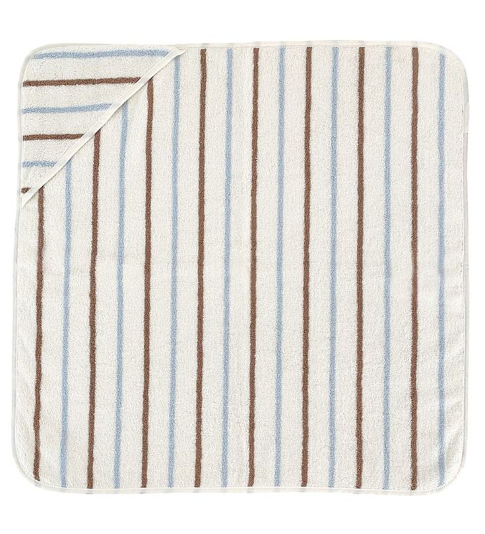 OYOY Babyhåndklæde – 100×100 cm – Raita – Karamel/Ice Blue