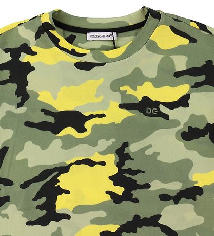 Dolce & Gabbana T-shirt - Skate - Grøn/Neongul Camouflage