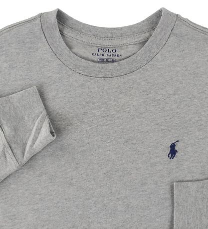 Polo Ralph Lauren Bluse - Core Replen - Gråmeleret Polo Ralph Lauren Bluse - Core Replen - Gråmeleret