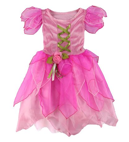 Den Goda Fen Kostüm - Feenkleid m. Flügel/Zauberstab - Pink Den Goda Fen Kostüm - Feenkleid m. Flügel/Zauberstab - Pink