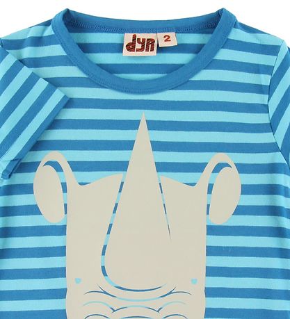 DYR T-shirt - Growl - Blåstribet m. Næsehorn