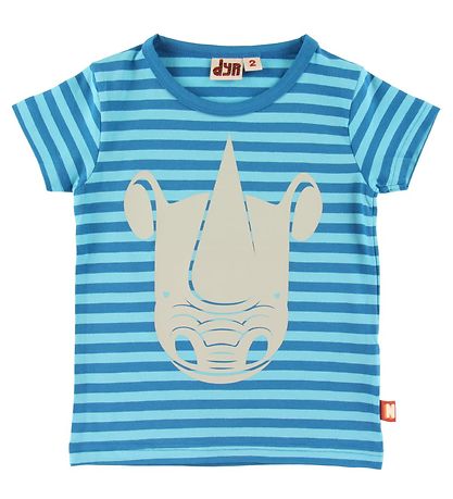 DYR T-shirt - Growl - Blåstribet m. Næsehorn