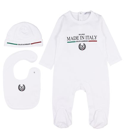 Dolce & Gabbana Cadeaubox - Boxpak/Muts/Babyslabbetje - Wit Dolce & Gabbana Cadeaubox - Boxpak/Muts/Babyslabbetje - Wit