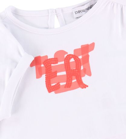 Emporio Armani T-Shirt - Weiß m. Rosa