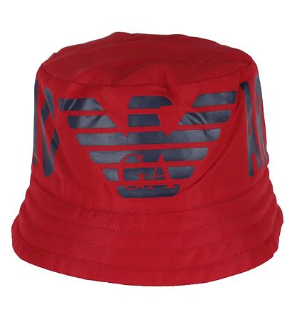 Emporio Armani Bøllehat - Vendbar - Rød/Navy m. Print Emporio Armani Bøllehat - Vendbar - Rød/Navy m. Print