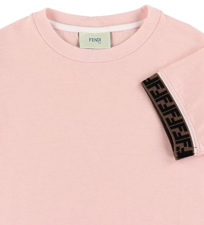 Fendi T-shirt - Rosa m. Logokanter Fendi T-shirt - Rosa m. Logokanter