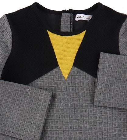 Hust and Claire Kjole - Wilde - Grå m. Sort/Gul