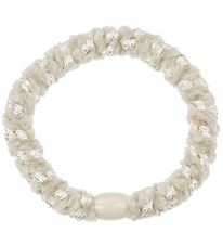 Kknekki Hair Tie - White Velvet w. Glitter Kknekki Hair Tie - White Velvet w. Glitter