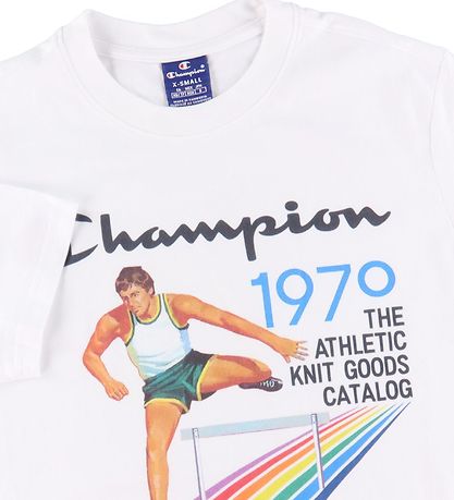 Champion 패션 티셔츠 - 화이트 포함 프린트 Champion 패션 티셔츠 - 화이트 포함 프린트