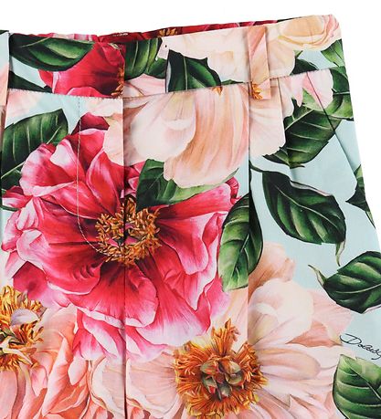 Dolce & Gabbana Shorts - Blau m. Rosa Blumen Dolce & Gabbana Shorts - Blau m. Rosa Blumen