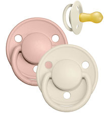 BIBS De Lux Sutter - Str. 2 - 2-pak - Rund - Ivory/Blush BIBS De Lux Sutter - Str. 2 - 2-pak - Rund - Ivory/Blush