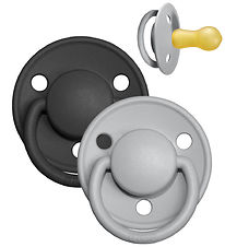 BIBS De Lux Sutter - Str. 2 - 2-pak - Rund - Cloud/Black BIBS De Lux Sutter - Str. 2 - 2-pak - Rund - Cloud/Black