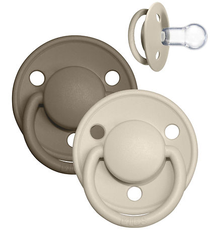 BIBS De Lux Sutter - Onesize - 2-pak - Rund - Vanilla/Dark Oak BIBS De Lux Sutter - Onesize - 2-pak - Rund - Vanilla/Dark Oak