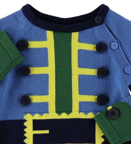 Stella McCartney Kids Genser - Strikk - Blå m. Piratjakke Stella McCartney Kids Genser - Strikk - Blå m. Piratjakke