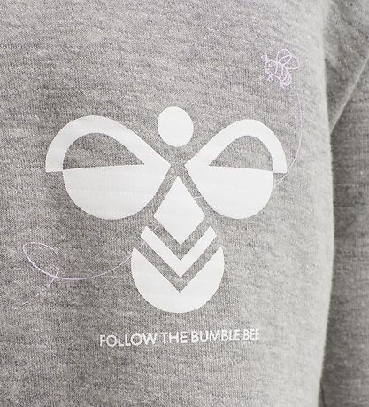Hummel Sweatshirt - hmlAlberte - Gråmeleret m. Print