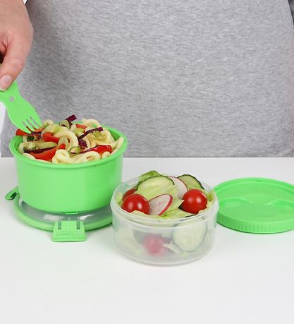 Sistema Madkasse m. Bestik - Lunch Stack - 965 ml - Grøn
