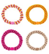 Kknekki Hårelastikker - 4-pak - Orange/Pink/Beige Kknekki Hårelastikker - 4-pak - Orange/Pink/Beige