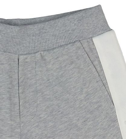 Moncler Sweatshorts - Gråmeleret m. Hvid