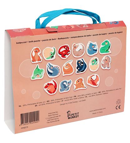 Petit Monkey Bath Toy - Puzzle - 16 pieces - Dinosaurs