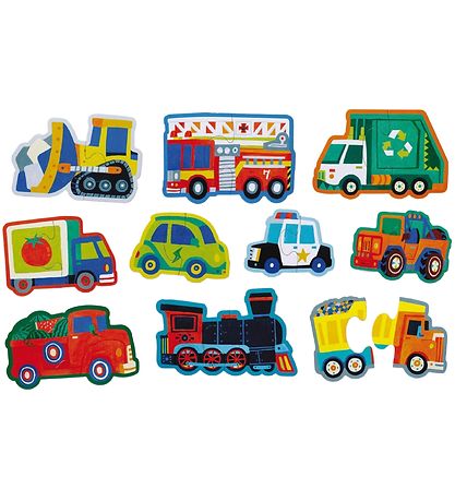 Crocodile Creek Puslespil - 10 stk. -  Køretøjer Crocodile Creek Puslespil - 10 stk. -  Køretøjer