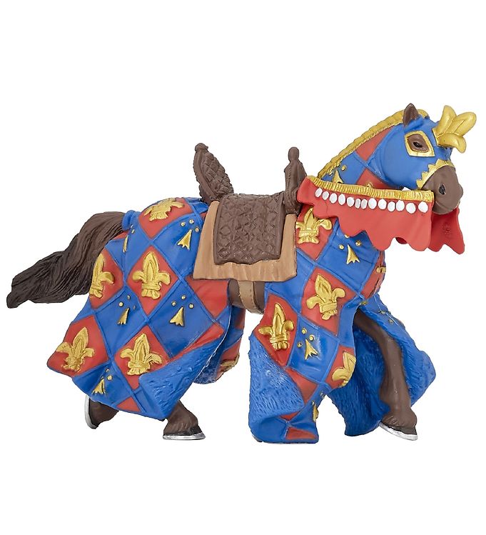 Papo Blå Ridderhest - Fleur De Lys - H: 9 cm