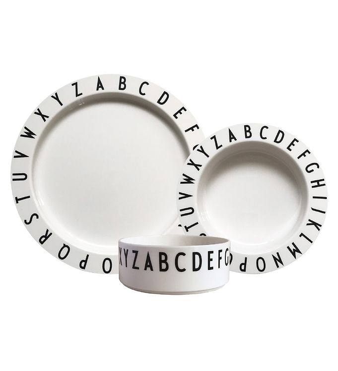 Design Letters Spisesæt - Tritan - 3 dele - Eat & Learn - Hvid