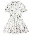 Emporio Armani Kjole - Silke - Hvid m. Blomster Emporio Armani Kjole - Silke - Hvid m. Blomster